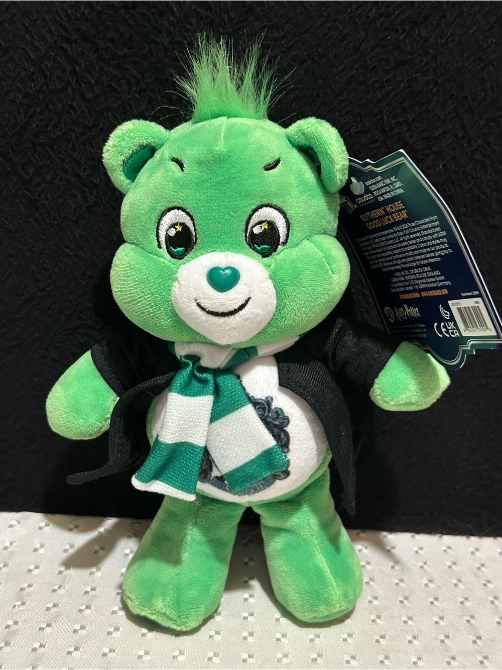 NEW, Care Bears x Harry Potter Slytherin House Good Luck Bear 8" Plush